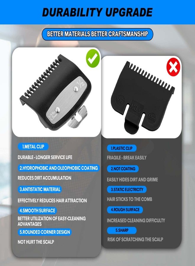 JYMBER Replacement for Clipper Guards Set Compatible with 1 clipper guards,1/2 clipper guards,Guide Comb Attachment 1/8"(3.0 mm),1/16" (1.5 mm),for Barbers and Stylists,Black-2 PCS - Image 5